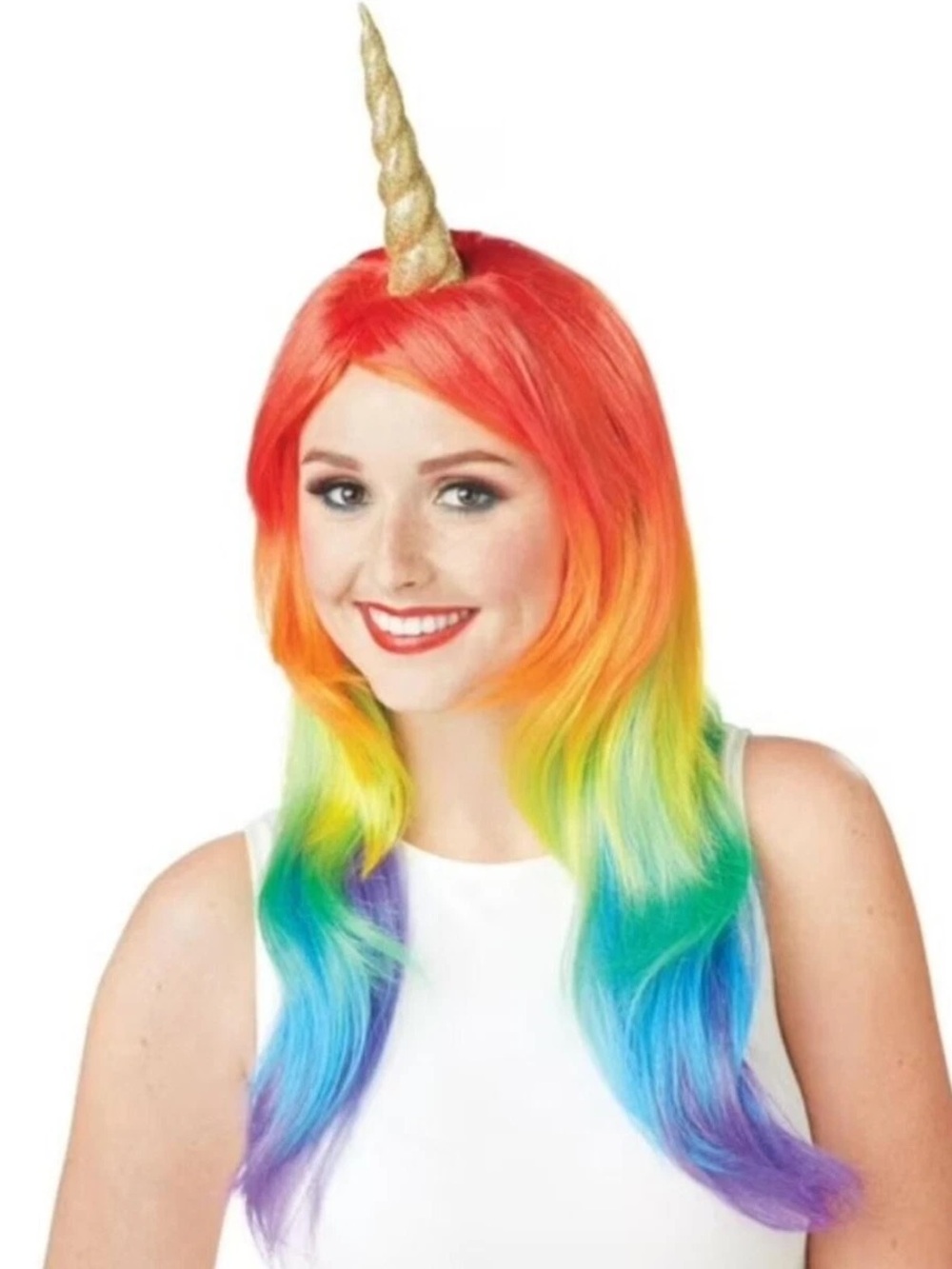 Halloween Adult Rainbow Unicorn Wig